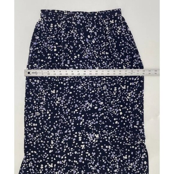 Pendleton‎ Women’s Floral Navy Maxi Skirt Sz 6 Side Slit Cottage Prairie Modest - Picture 11 of 12